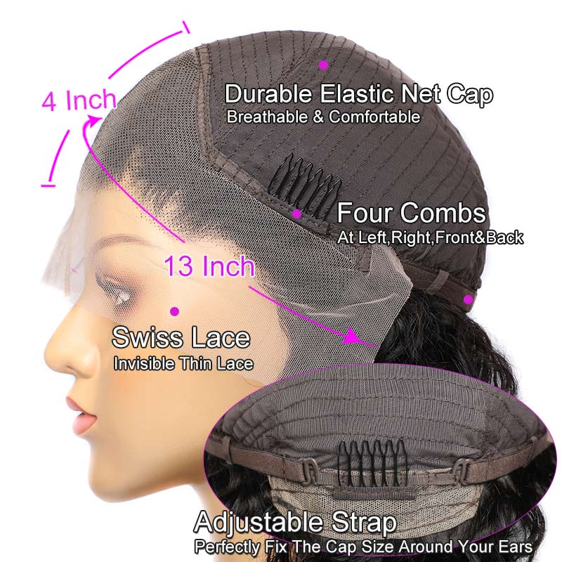 Brazilian Deep Curly Remy Human Hair Lace Front Wig