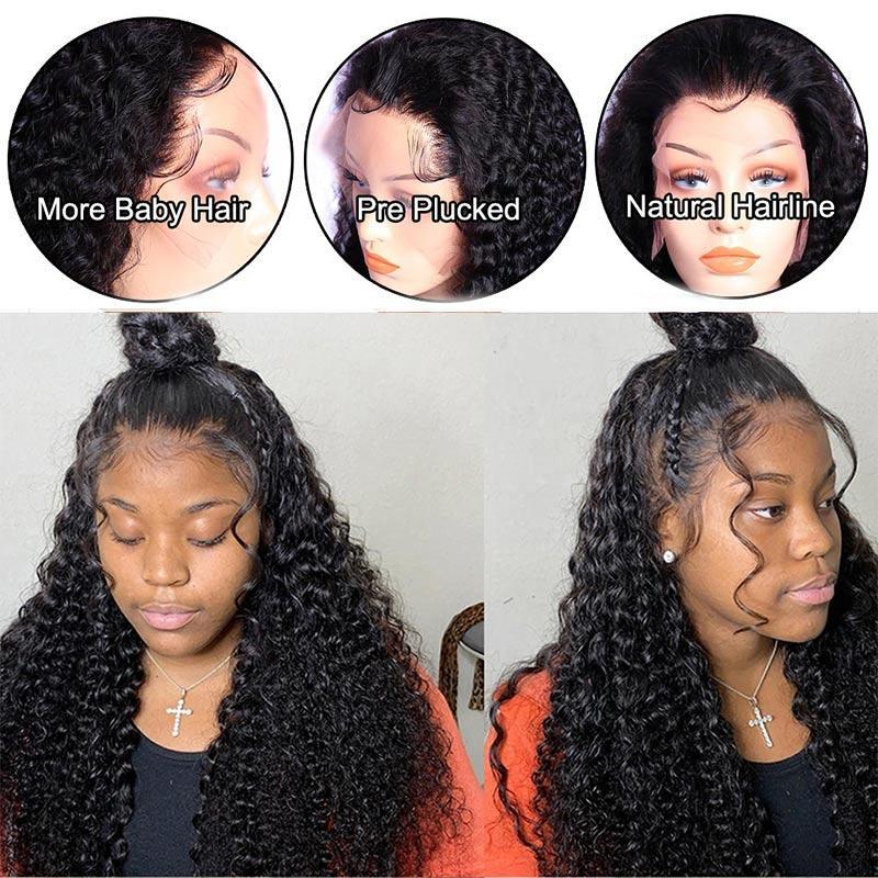 Brazilian Deep Curly Remy Human Hair Lace Front Wig