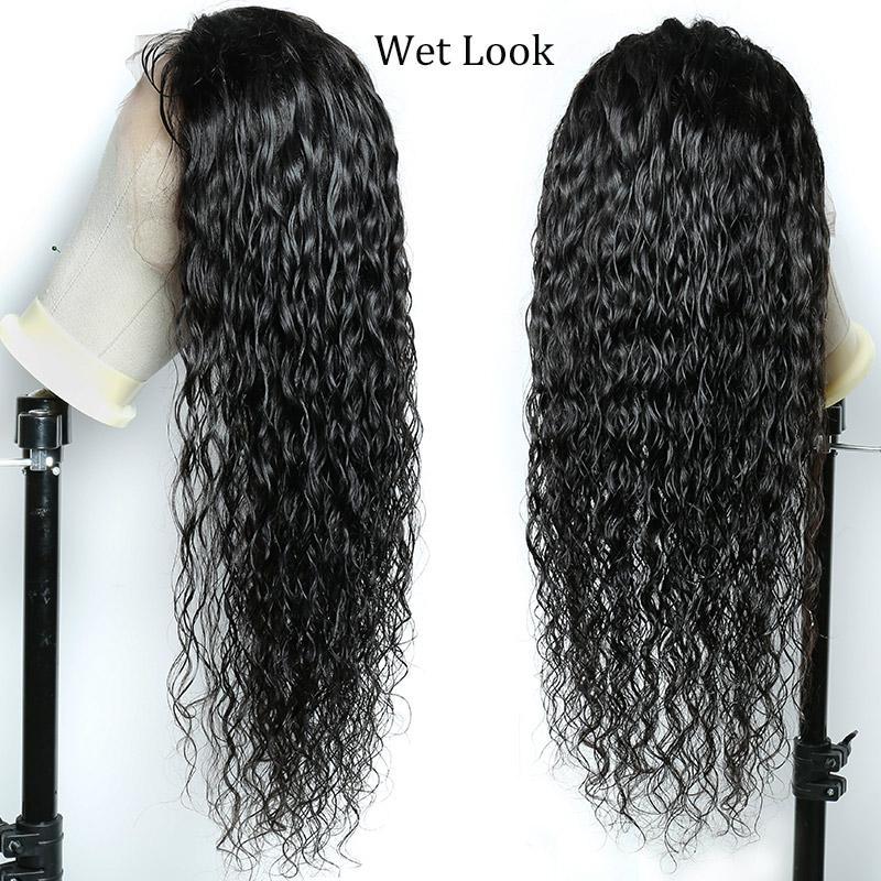Water Wave Virgin Human Hair Full Lace Front Wigs