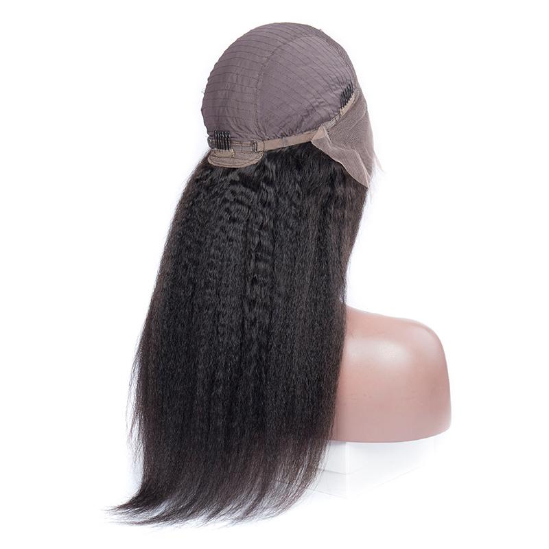 Modern Remy Human Hair Yaki Straight Lace Front Wigs