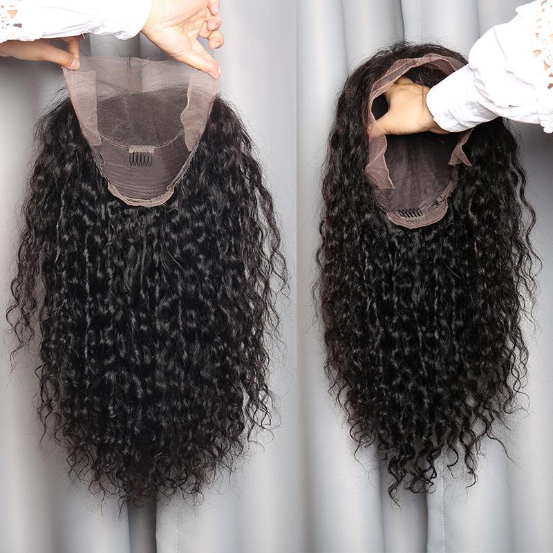 Water Wave Virgin Human Hair Full Lace Front Wigs