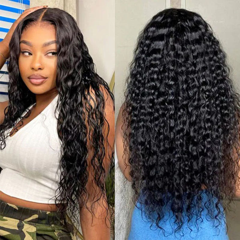 Water Wave Virgin Human Hair Full Lace Front Wigs